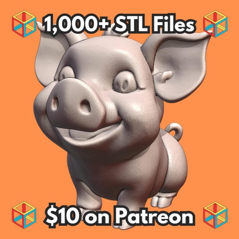 Adorable Piglet Figurine with Big Ears and Curly Tail MineeForm FDM 3D Print STL File