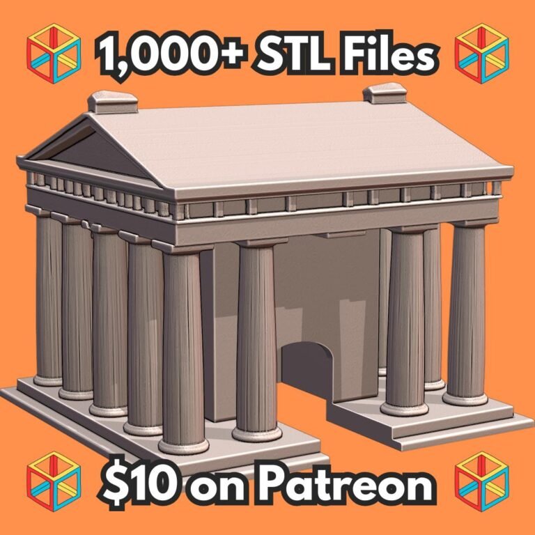 Ancient Greek Parthenon Style Reptile Shelter for Terrariums MineeForm FDM 3D Print STL File