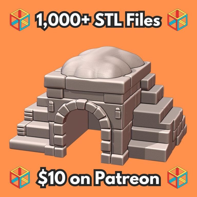 Ancient Stone Fortress Pet Hide with Detailed Archway and Steps MineeForm FDM 3D Print STL File