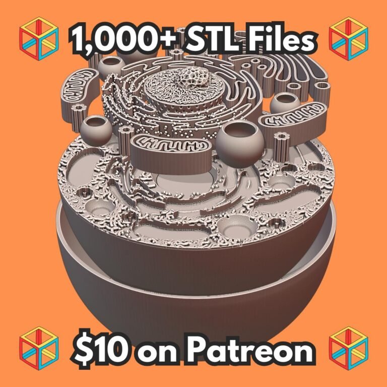 Animal Cell Educational Model with Removable Organelles MineeForm FDM 3D Print STL File