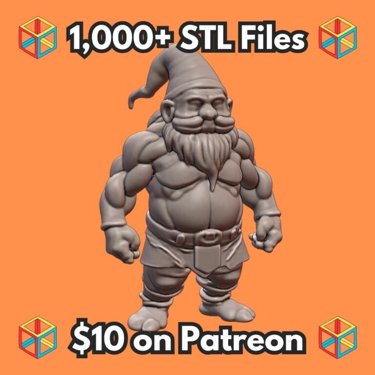 Buff Garden Gnome with Muscles for Fairy Garden Decor MineeForm FDM 3D Print STL File