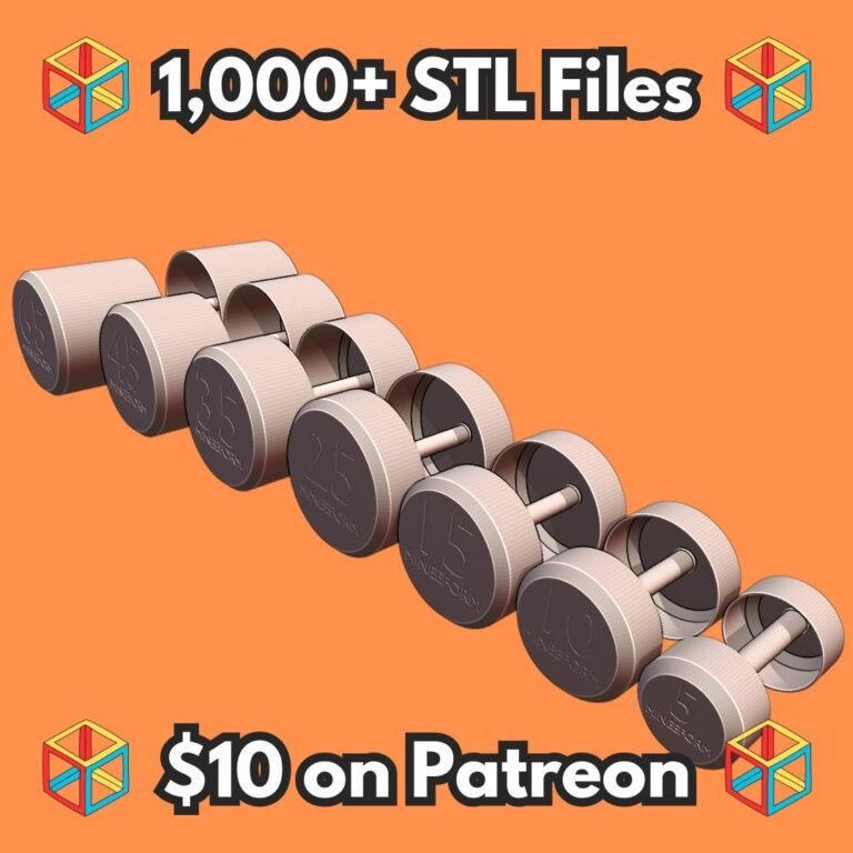 Cement Dumbbell Set with 1 Inch Metal Rod Handle and 3D Printed Shell (5-65 lbs) MineeForm FDM 3D Print STL File