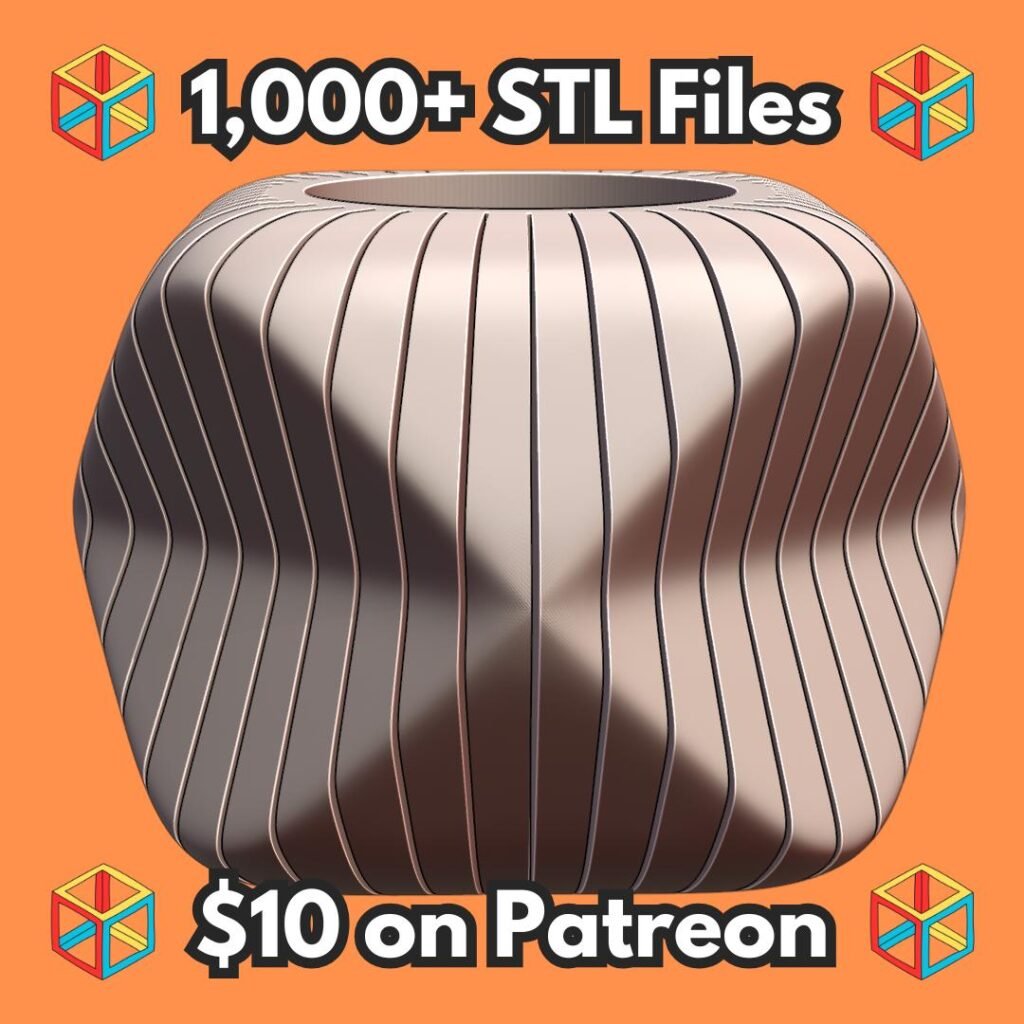 Contemporary Rippled Planter with Geometric Design for Modern Decor MineeForm FDM 3D Print STL File
