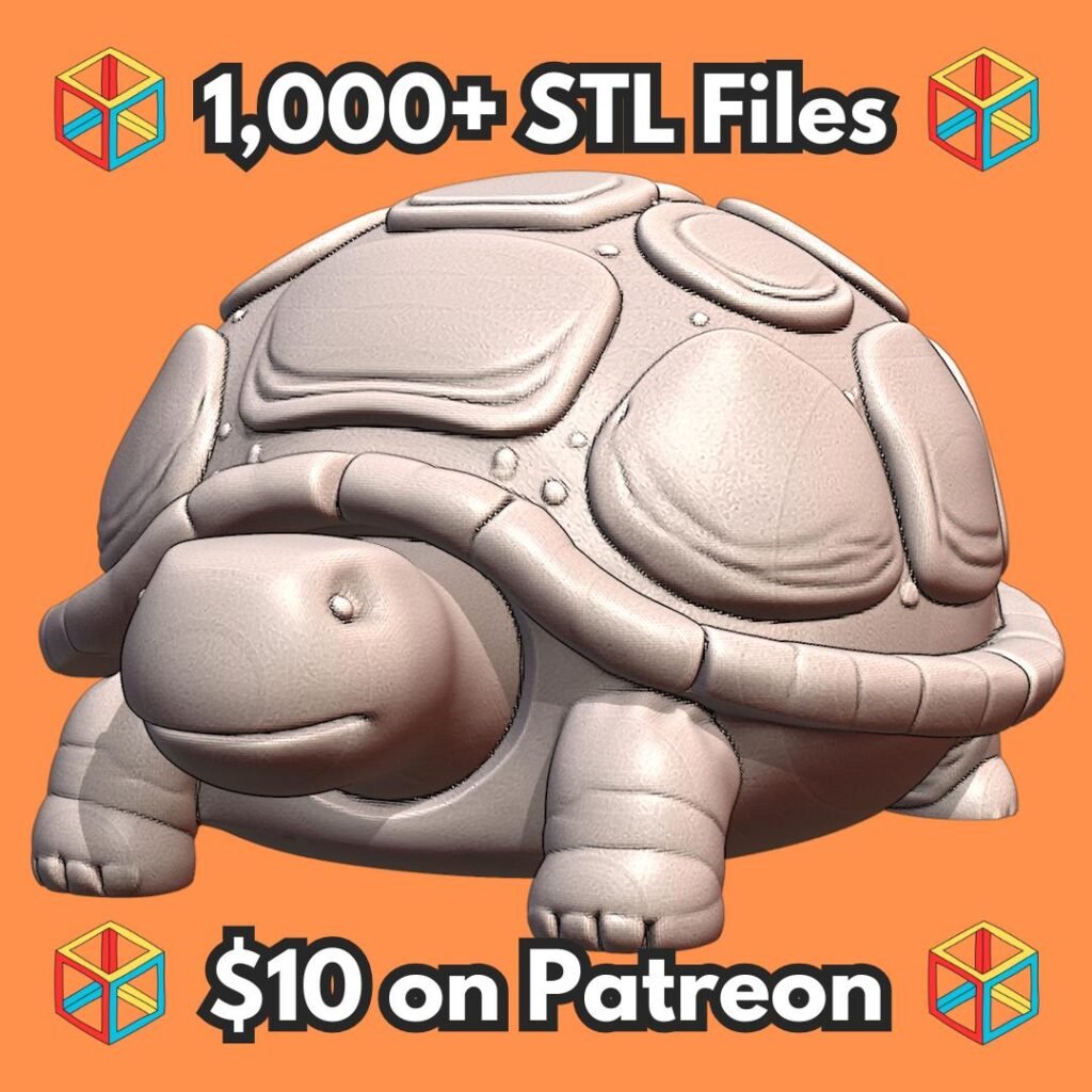 Cute Adorable Cartoon Tortoise Figurine with Textured Shell and Happy Face MineeForm FDM 3D Print STL File
