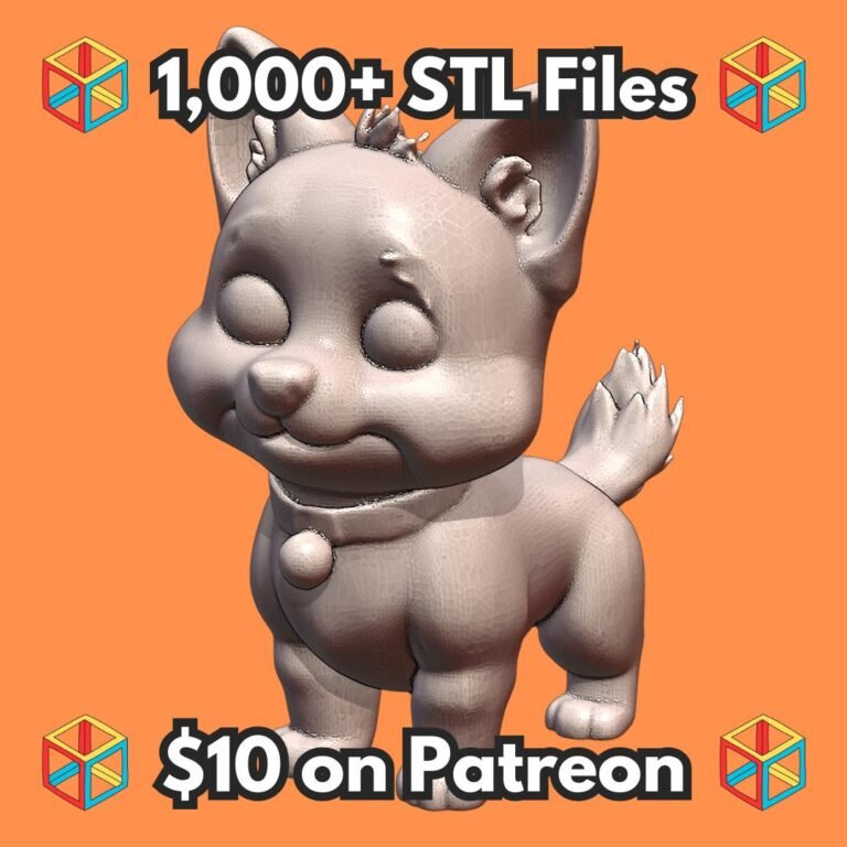 Cute Cartoon Style Dog with Adorable Chubby Cheeks MineeForm FDM 3D Print STL File
