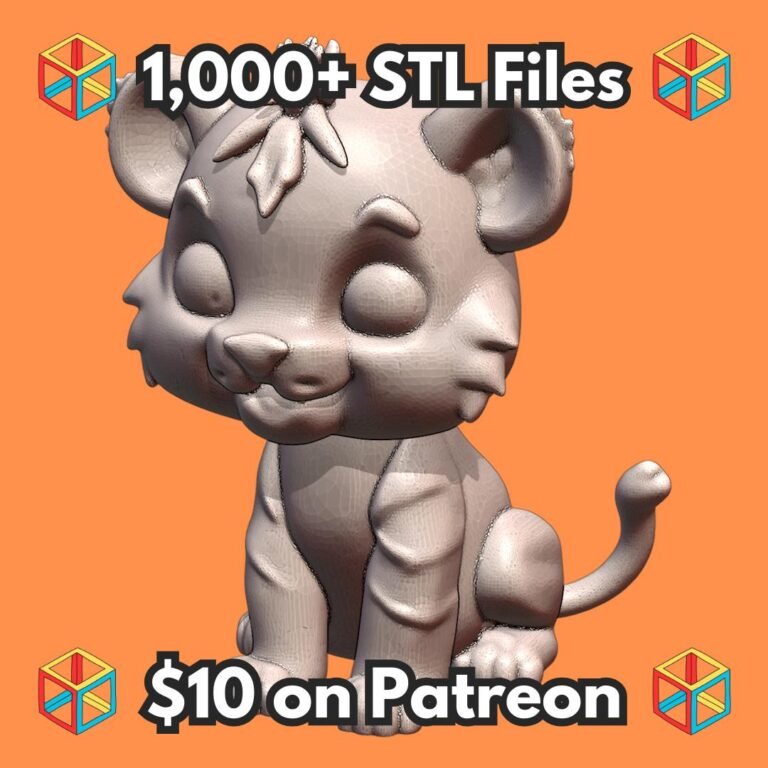 Cute Lion Cub in Sitting Pose with Playful Expression MineeForm FDM 3D Print STL File