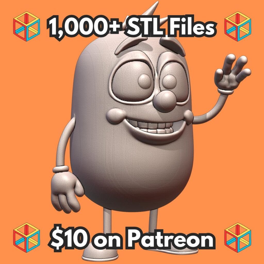 Cute Playful Cartoon Bean Character with Big Eyes and Friendly Wave MineeForm FDM 3D Print STL File