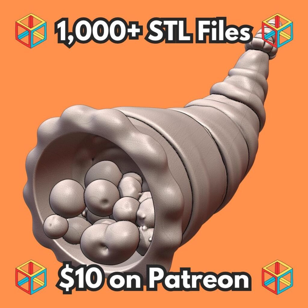 Decorative Thanksgiving Cornucopia with Harvest Bounty for Festive Display MineeForm FDM 3D Print STL File