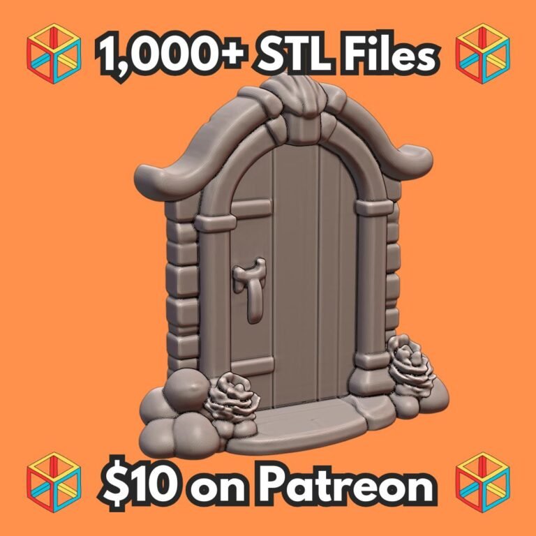 Enchanted Fairy Cottage Door with Stone Details and Flowers MineeForm FDM 3D Print STL File