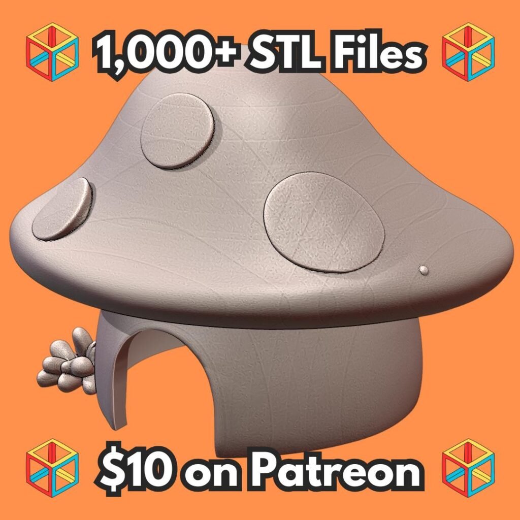 Enchanted Mushroom Shaped Pet Hide for Small Animals MineeForm FDM 3D Print STL File