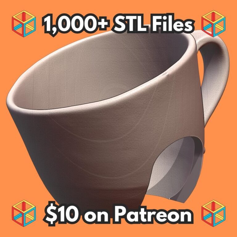 Ergonomic Tilted Handle Coffee Mug for Comfortable Grip MineeForm FDM 3D Print STL File