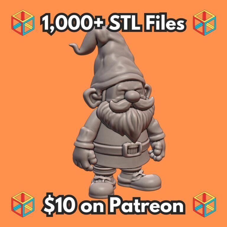 Fairy Garden Decor Classic Bearded Gnome with Pointed Hat MineeForm FDM 3D Print STL File
