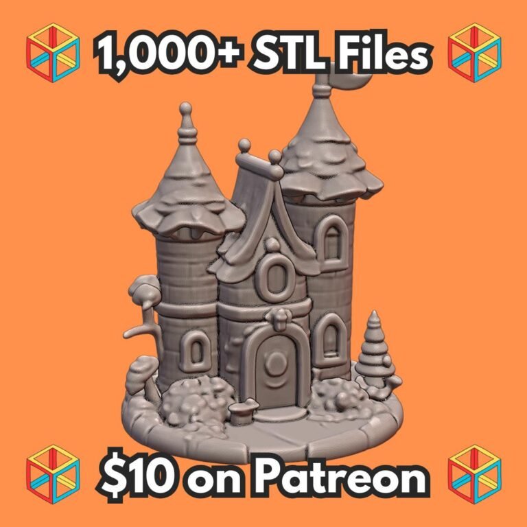 Fairy Garden Enchanted Castle with Snow-Covered Towers MineeForm FDM 3D Print STL File