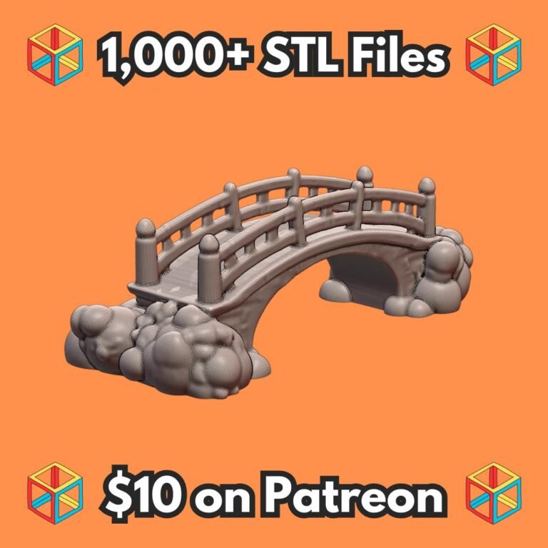 Fairy Garden Enchanted Stone Bridge with Railings MineeForm FDM 3D Print STL File