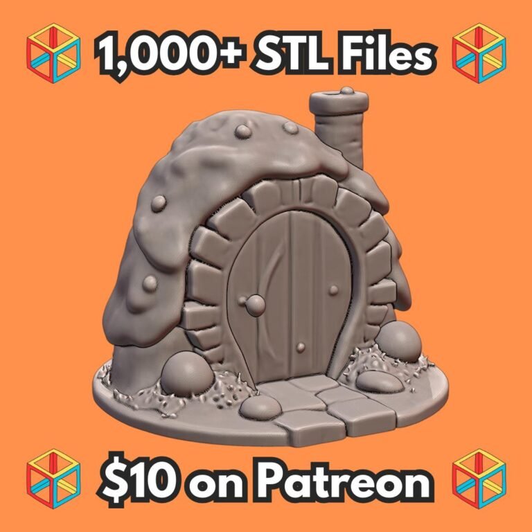 Fairy Garden Whimsical Hobbit House with Stone Path MineeForm FDM 3D Print STL File