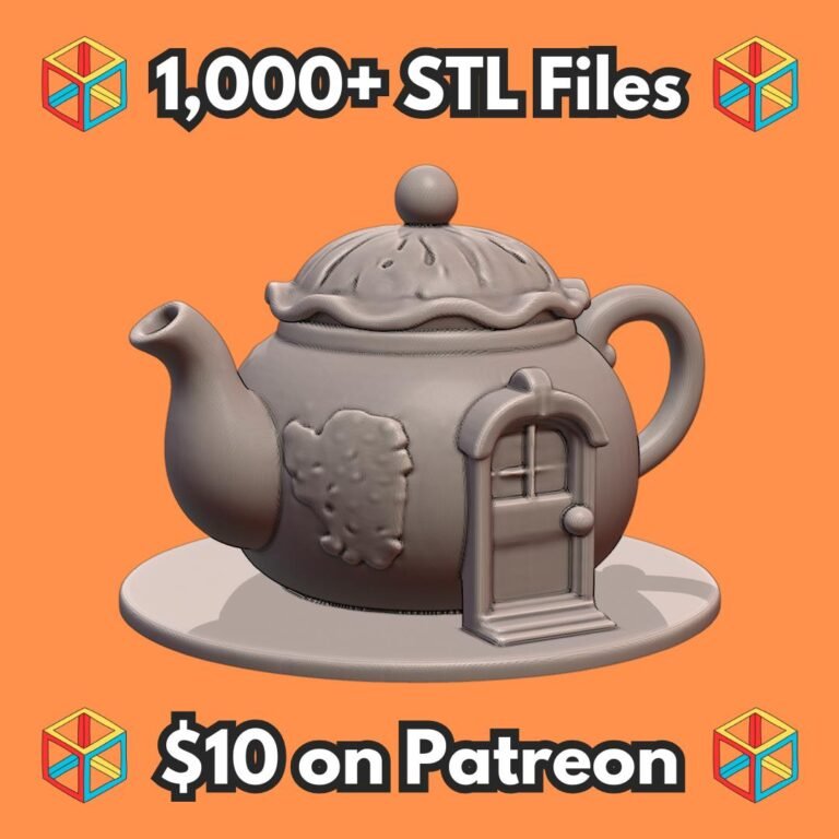 Fairy Garden Whimsical Teapot Cottage with Door and Windows MineeForm FDM 3D Print STL File