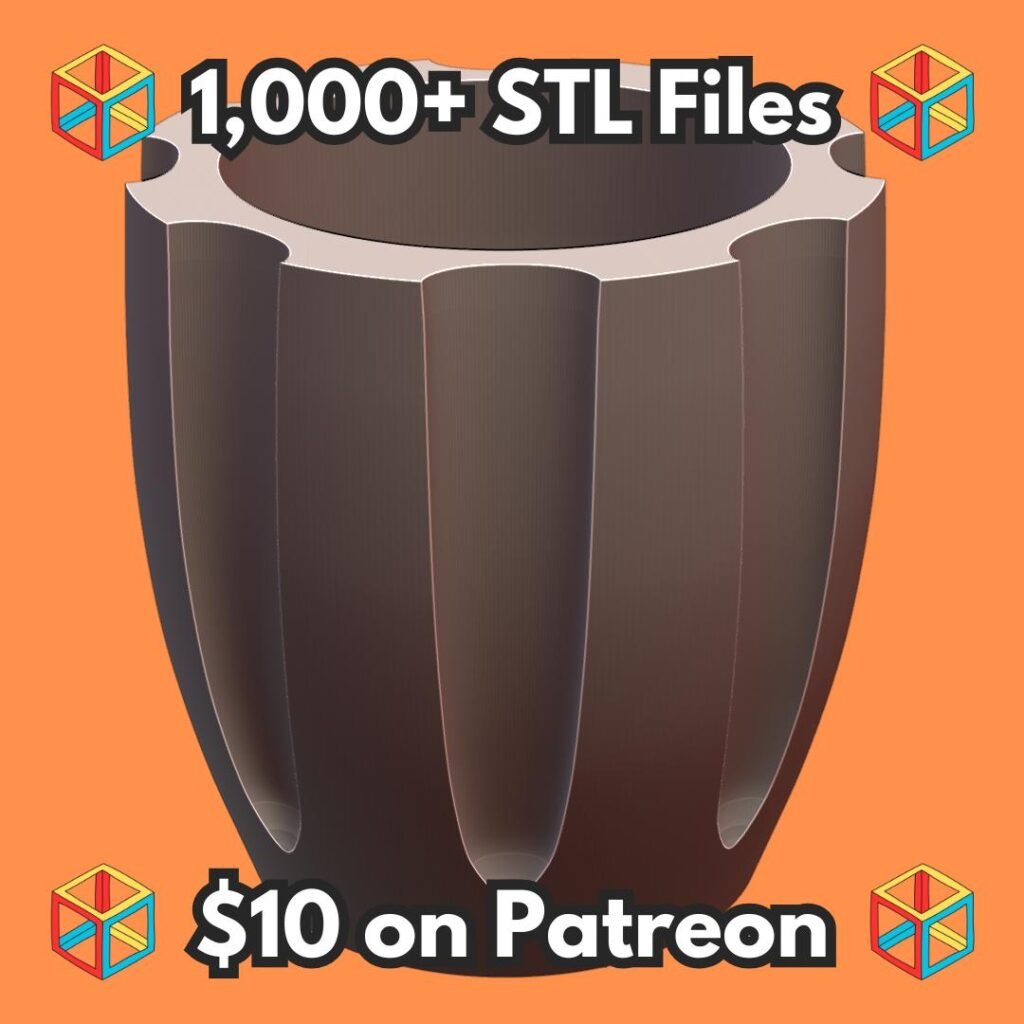 Fluted Cylinder Planter with Deep Grooves for Modern Decor MineeForm FDM 3D Print STL File