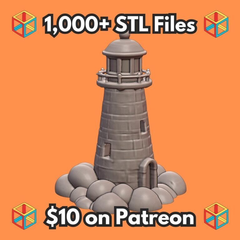 Garden Statue Miniature Lighthouse with Rustic Rock Surround MineeForm FDM 3D Print STL File