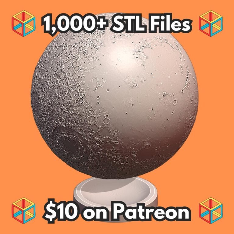 Highly Detailed Educational Moon Model for Science Learning MineeForm FDM 3D Print STL File
