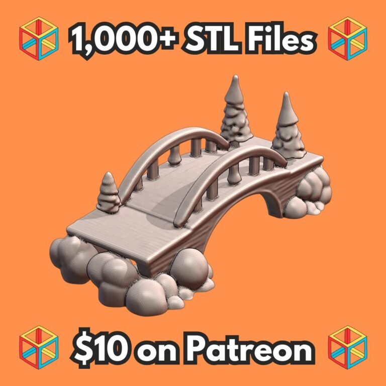 Holiday Decor Snowy Bridge with Festive Pines for Christmas Village MineeForm FDM 3D Print STL File