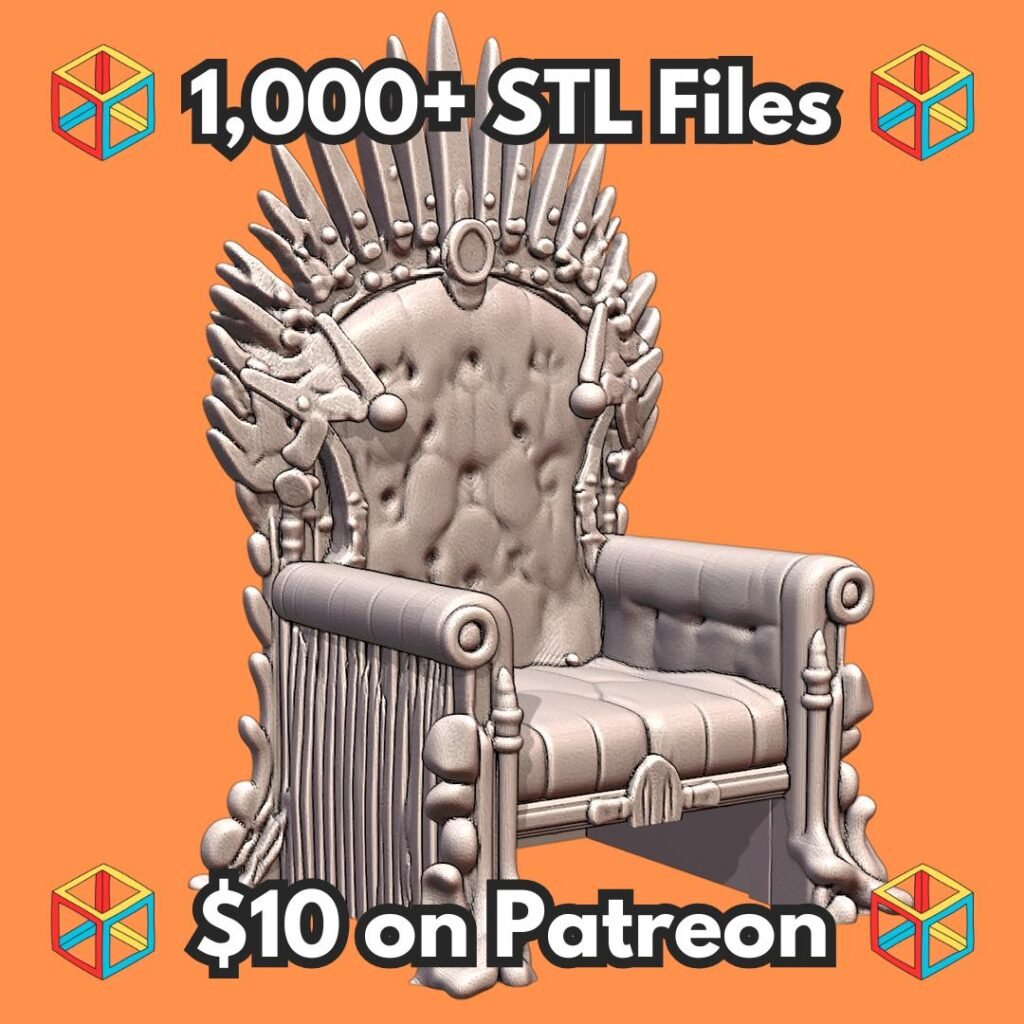 Majestic Fantasy Throne Inspired Decorative Chair Design MineeForm FDM 3D Print STL File
