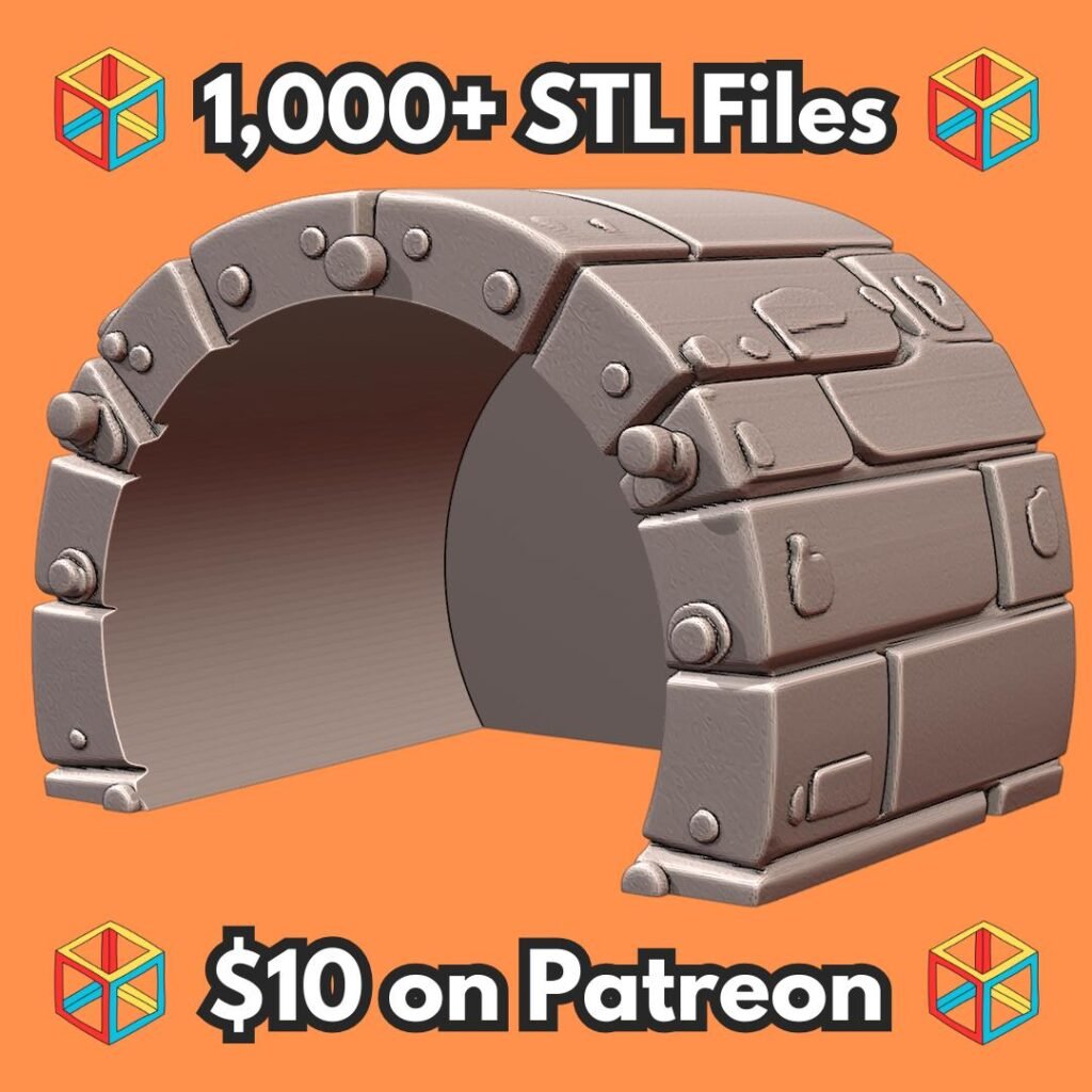 Medieval Stone Tunnel Reptile Hide for Terrarium Decor MineeForm FDM 3D Print STL File
