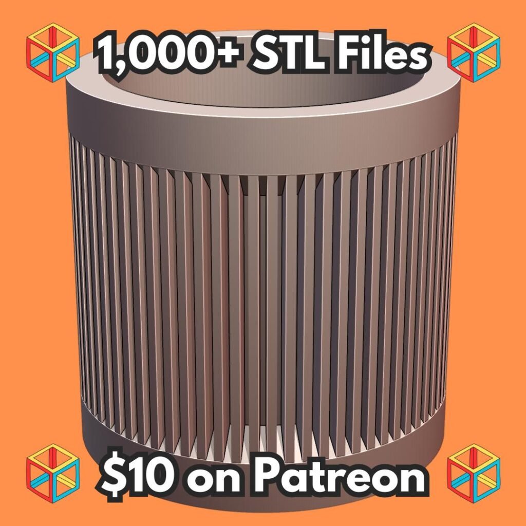 Modern Ribbed Cylindrical Planter for Indoor and Outdoor Use MineeForm FDM 3D Print STL File