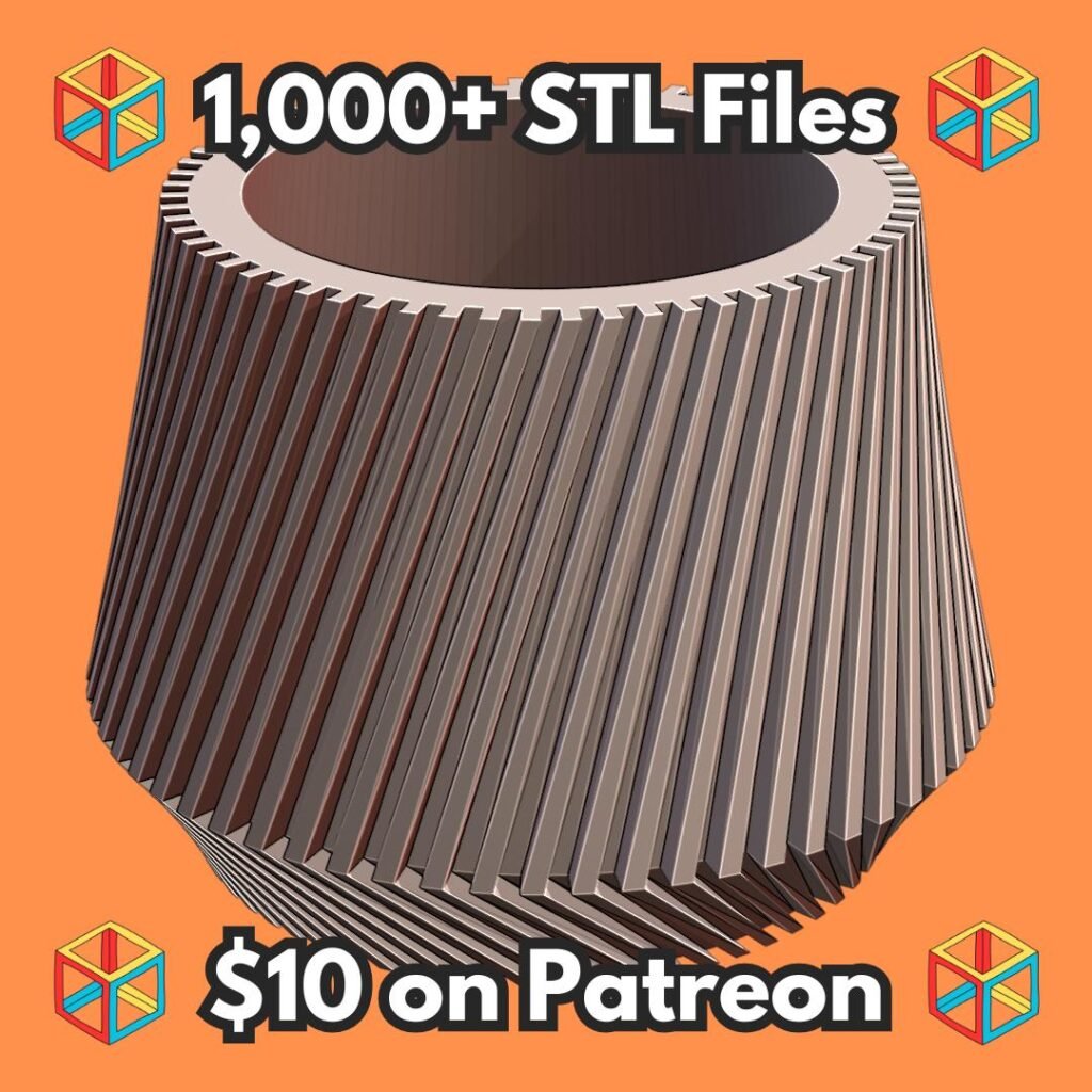 Modern Ribbed Planter with Tapered Design for Indoor Decor MineeForm FDM 3D Print STL File