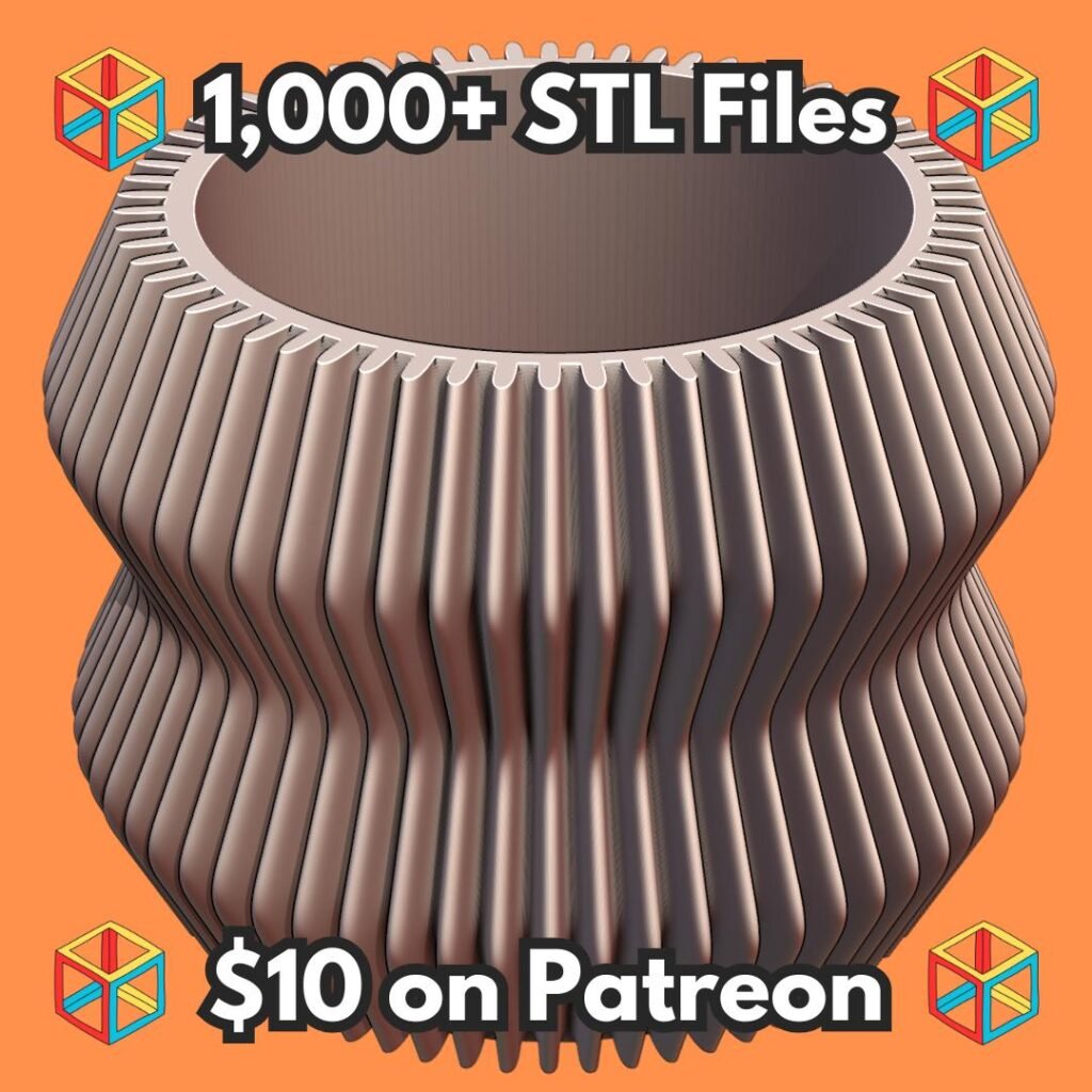 Modern Ribbed Texture Planter with Unique Curved Design MineeForm FDM 3D Print STL File