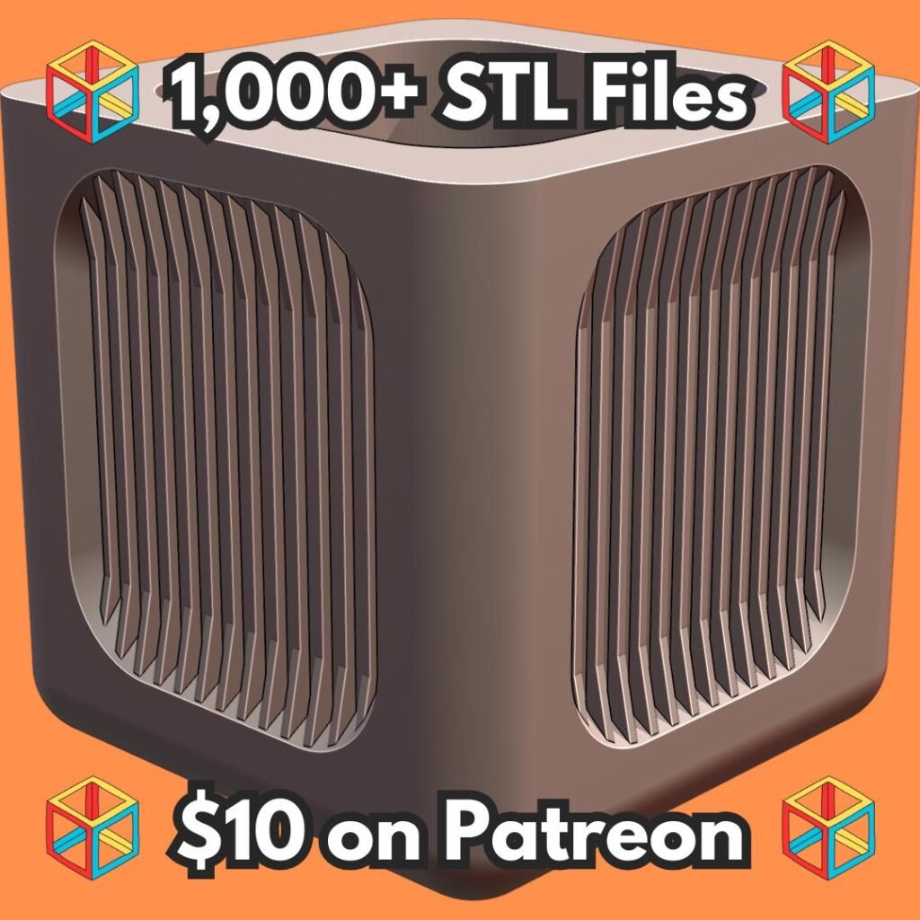 Modern Square Planter with Vertical Slatted Design MineeForm FDM 3D Print STL File