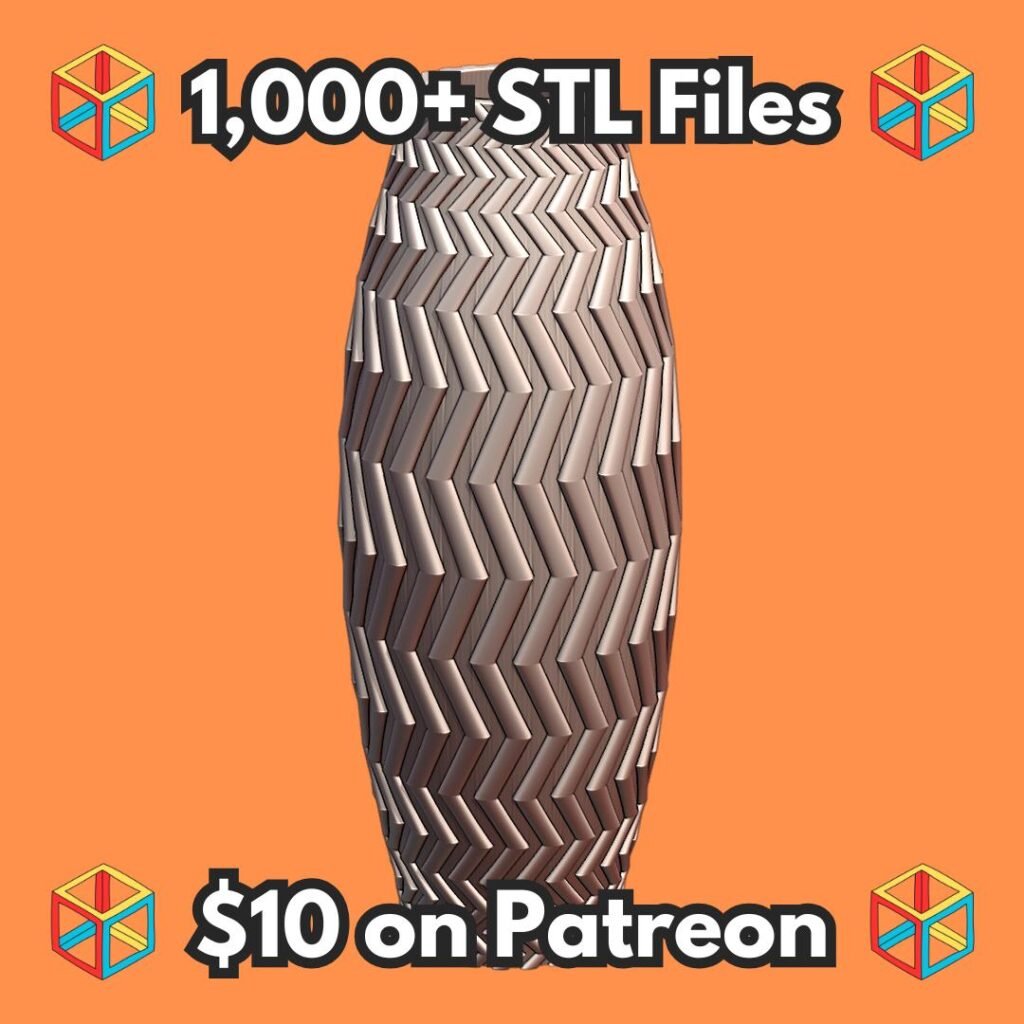 Modern Zigzag Patterned Tall Planter for Stylish Decor MineeForm FDM 3D Print STL File
