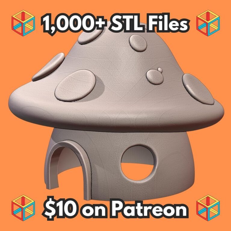 Mushroom Shaped Pet Hide for Terrariums and Small Animals MineeForm FDM 3D Print STL File