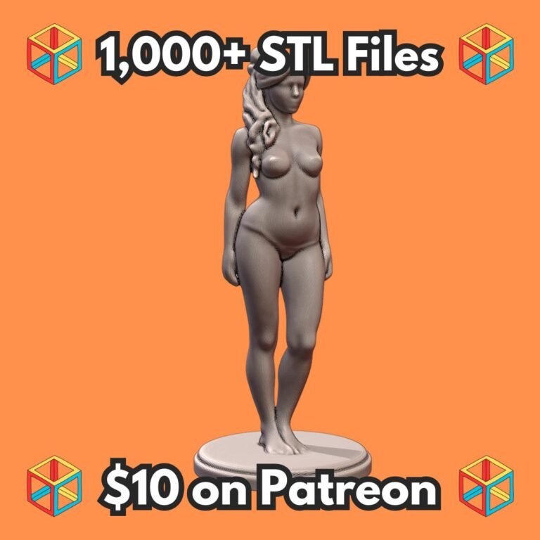 NSFW Elegant Nude Woman Figurine with Braided Hair MineeForm FDM 3D Print STL File