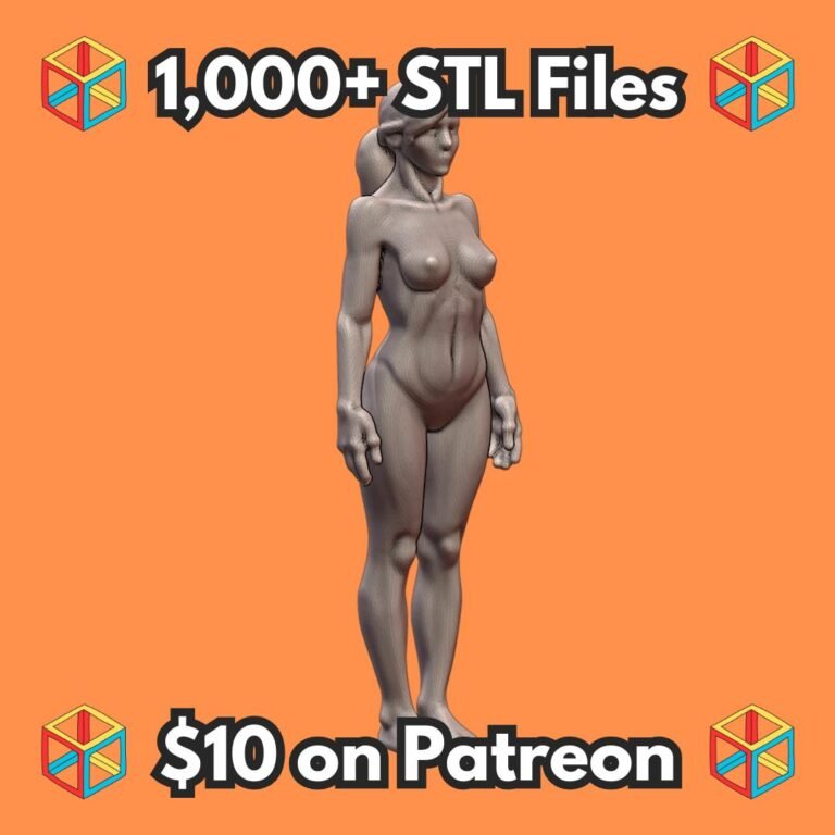 NSFW Graceful Wife Nude Woman Sculpture with Ponytail Hairstyle MineeForm FDM 3D Print STL File