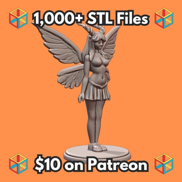 NSFW topless Enchanting Horned Fairy with Skirt and Wings Figurine MineeForm FDM 3D Print STL File