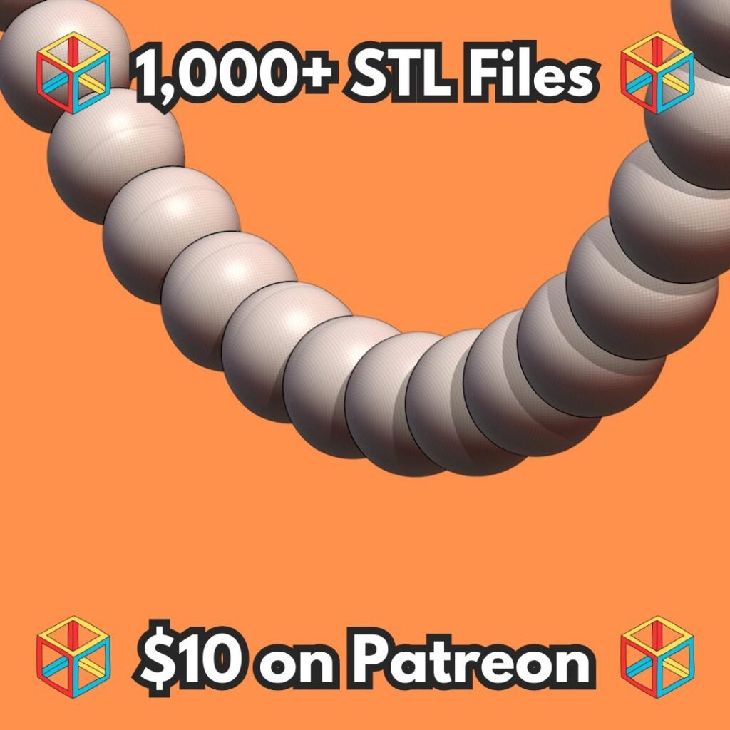 Print-in-Place Bead Necklace with 3 Bead Size Options MineeForm FDM 3D Print STL File