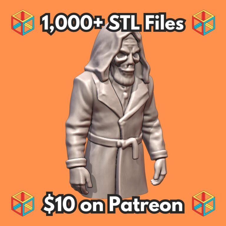 Quarter Scale Haunted Hooded Skeleton in Robe Bust MineeForm FDM 3D Print STL File