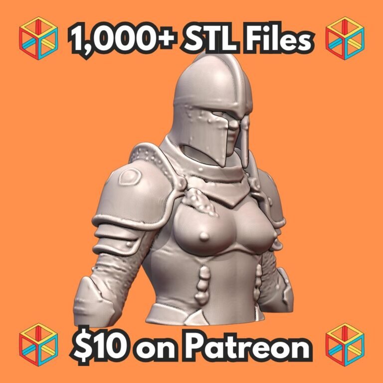 Quarter Scale Lady Knight in Plate Armor Bust for Collection MineeForm FDM 3D Print STL File