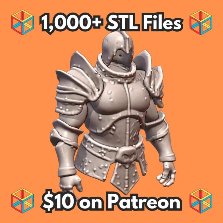 Quarter Scale Noble Paladin Armor Bust Sculpture MineeForm FDM 3D Print STL File
