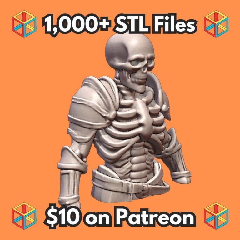 Quarter Scale Skeleton Soldier Bust for Gothic Display MineeForm FDM 3D Print STL File