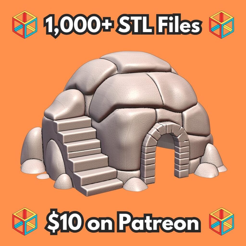 Rocky Igloo Staircase Pet Hide for Small Animals MineeForm FDM 3D Print STL File