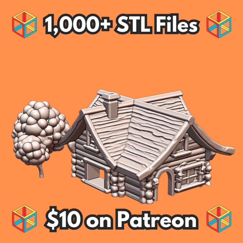 Rustic Log Cabin Pet Hide with Tree for Small Animals MineeForm FDM 3D Print STL File