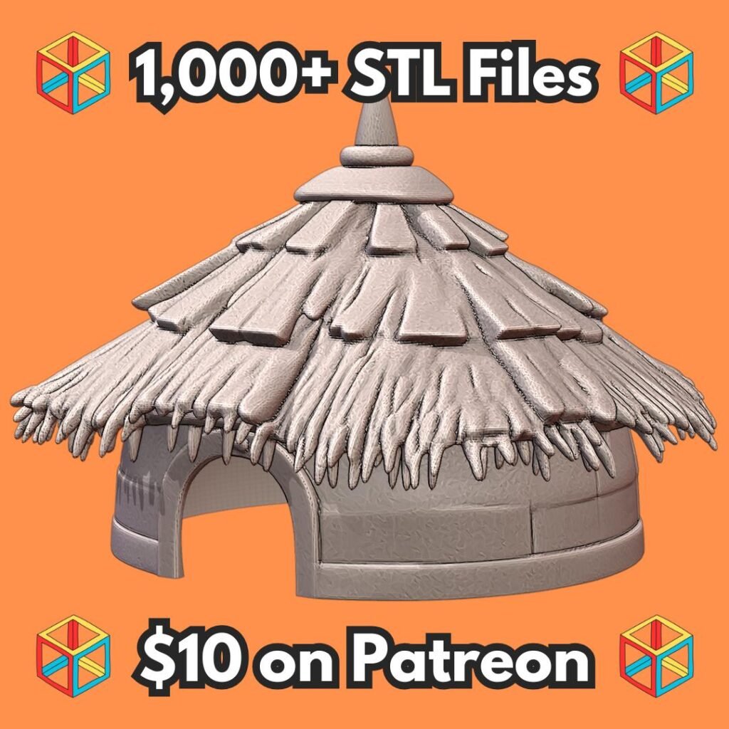 Rustic Straw Hut Pet Hide for Small Animals MineeForm FDM 3D Print STL File
