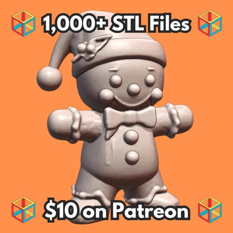 Santa-Themed Gingerbread Man with Bow and Buttons for Christmas Decor MineeForm FDM 3D Print STL File