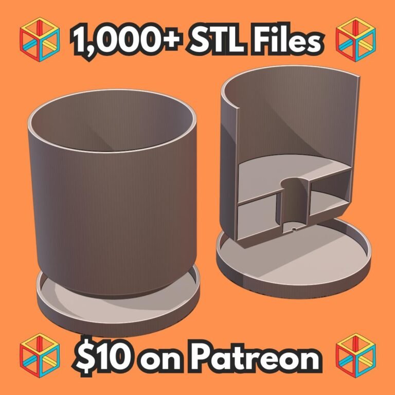 Simple Cylinder Self-Watering Planter with Hidden Compartment for Valuables (Requires Pausing During Print) MineeForm FDM 3D Print STL File