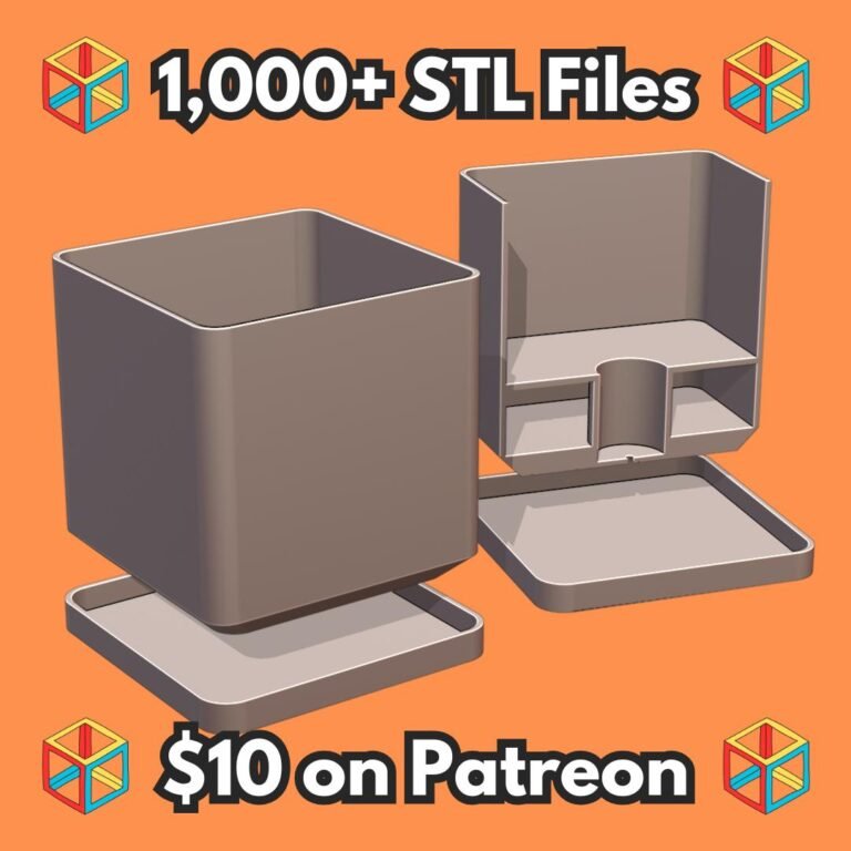 Simple Square Self-Watering Planter with Hidden Compartment for Valuables (Requires Pausing During Print) MineeForm FDM 3D Print STL File