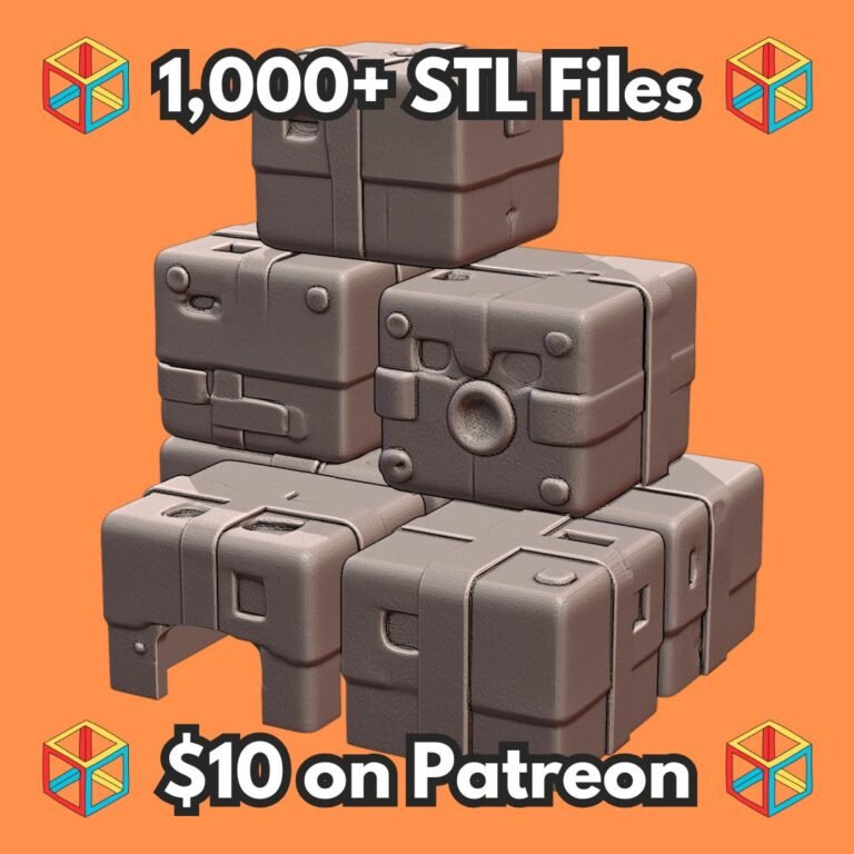 Stackable Industrial Block Set for Sci-Fi Themed Dioramas and Models MineeForm FDM 3D Print STL File