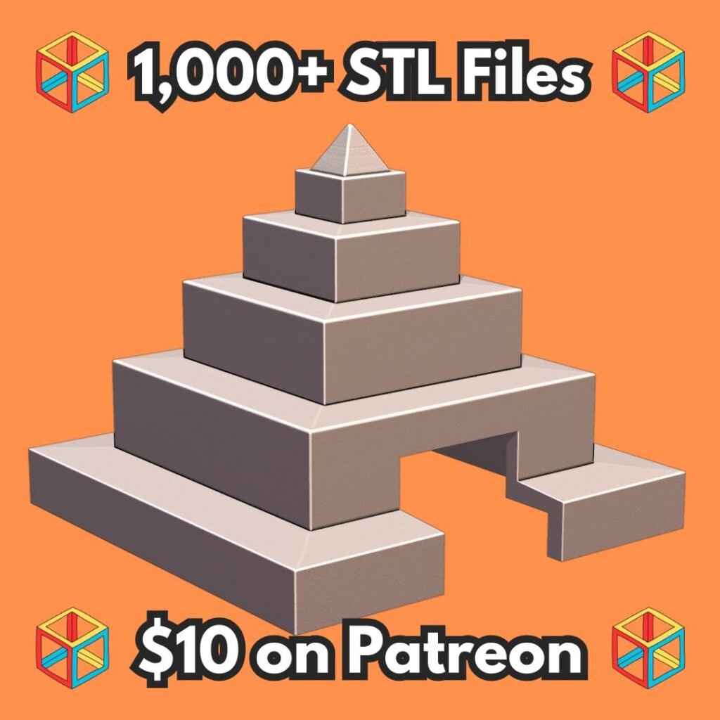 Tiered Pyramid Pet Hide with Easy Access Steps for Small Animals MineeForm FDM 3D Print STL File