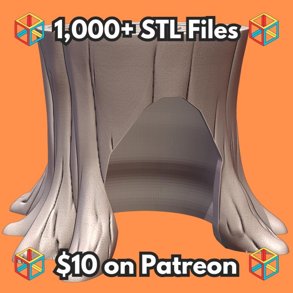 Tree Stump Themed Pet Hideaway for Reptiles and Small Animals MineeForm FDM 3D Print STL File