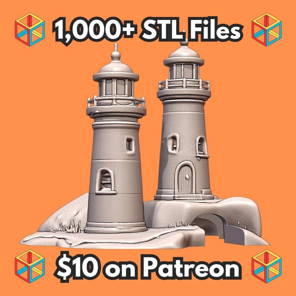 Twin Lighthouse Terrarium Hideout for Small Pets and Reptiles MineeForm FDM 3D Print STL File